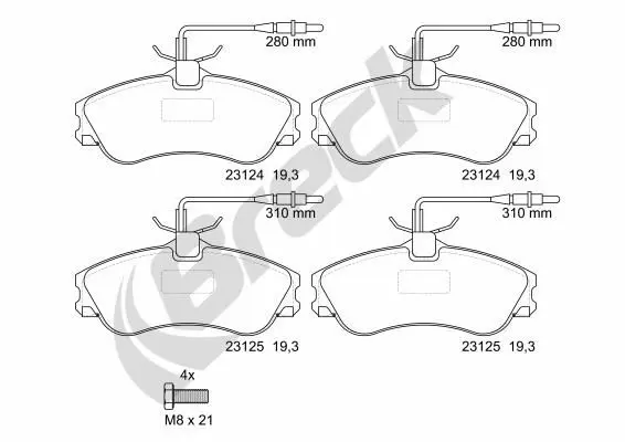 Handler.Part Brake pad set, disc brake BRECK 231240070110 1