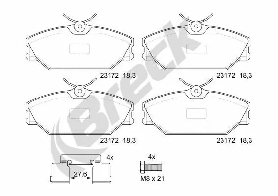 Handler.Part Brake pad set, disc brake BRECK 231720070200 1