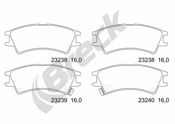 Handler.Part Brake pad set, disc brake BRECK 232380070210 1