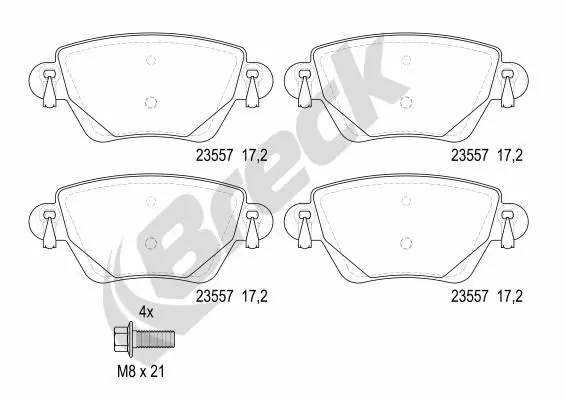 Handler.Part Brake pad set, disc brake BRECK 235570070410 1