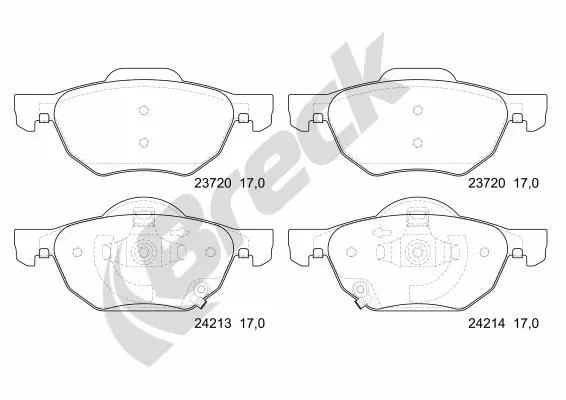 Handler.Part Brake pad set, disc brake BRECK 237200070110 1