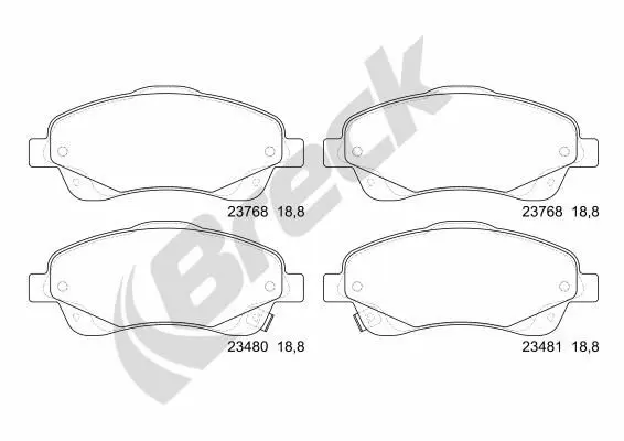 Handler.Part Brake pad set, disc brake BRECK 237680070110 1