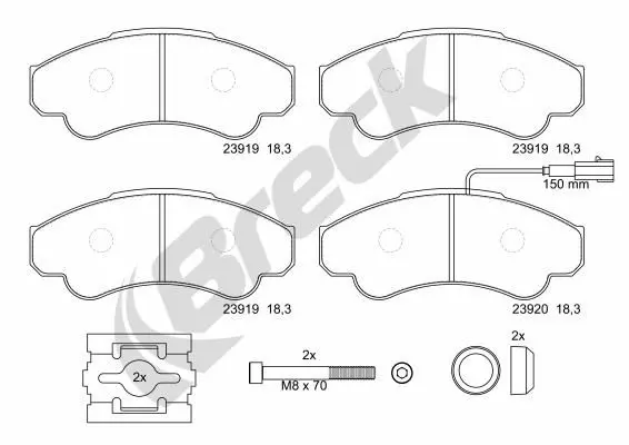 Handler.Part Brake pad set, disc brake BRECK 239190070310 1