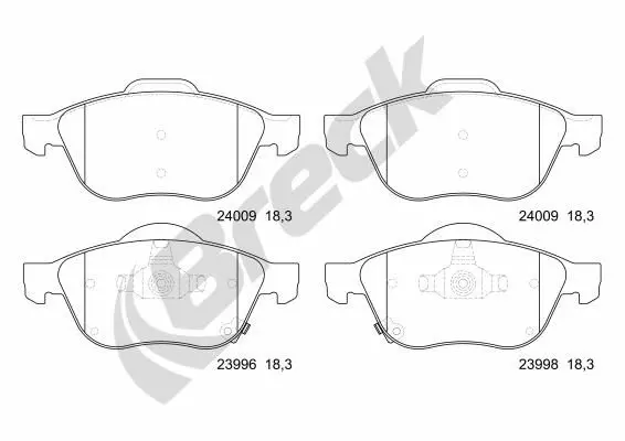 Handler.Part Brake pad set, disc brake BRECK 239960070100 1