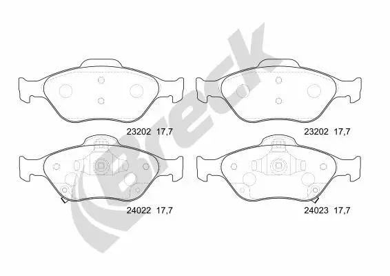 Handler.Part Brake pad set, disc brake BRECK 240220070210 1