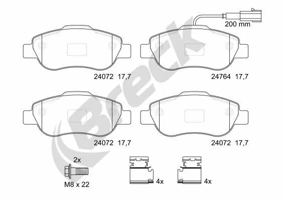 Handler.Part Brake pad set, disc brake BRECK 240720070210 1