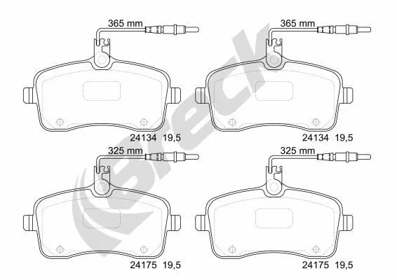 Handler.Part Brake pad set, disc brake BRECK 241340070110 1