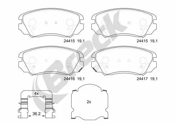 Handler.Part Brake pad set, disc brake BRECK 244150070110 1