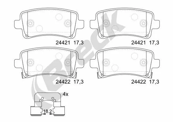 Handler.Part Brake pad set, disc brake BRECK 244210070410 1