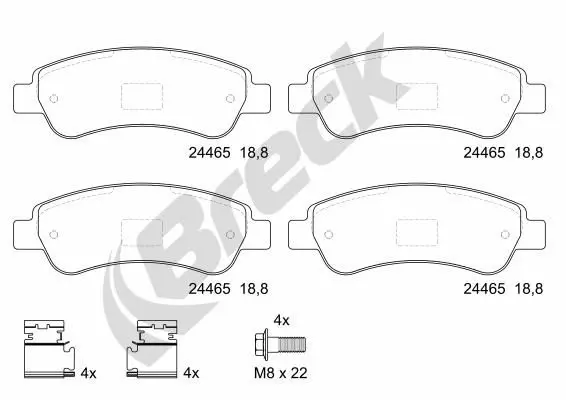 Handler.Part Brake pad set, disc brake BRECK 244650070300 1