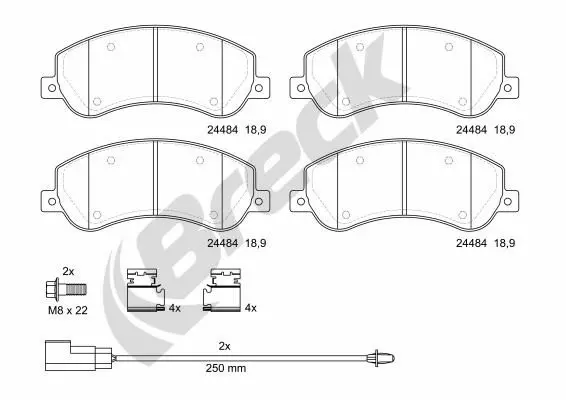 Handler.Part Brake pad set, disc brake BRECK 244840070310 1