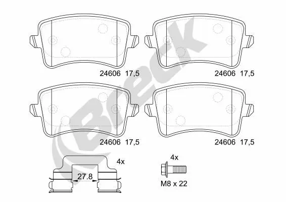 Handler.Part Brake pad set, disc brake BRECK 246060055400 1