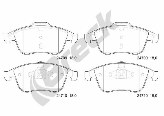 Handler.Part Brake pad set, disc brake BRECK 247090070100 1