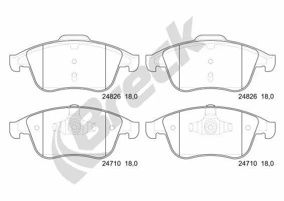 Handler.Part Brake pad set, disc brake BRECK 247100070100 1