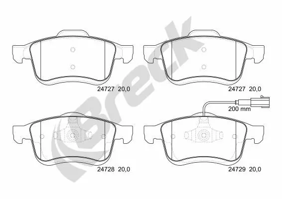 Handler.Part Brake pad set, disc brake BRECK 247270070110 1