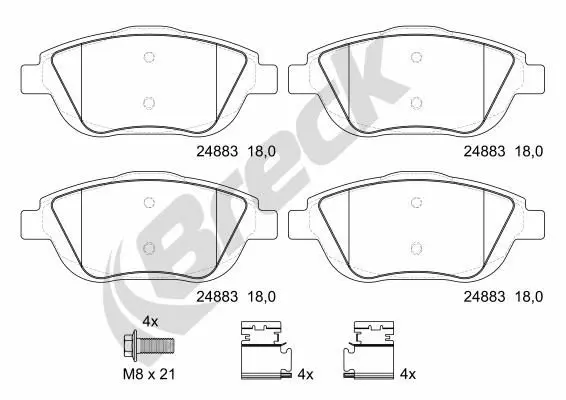 Handler.Part Brake pad set, disc brake BRECK 248830070200 1