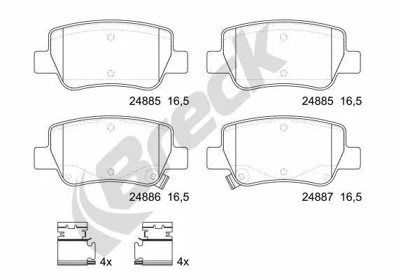 Handler.Part Brake pad set, disc brake BRECK 248850070410 1