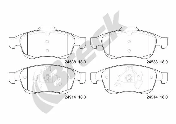 Handler.Part Brake pad set, disc brake BRECK 249140070100 1