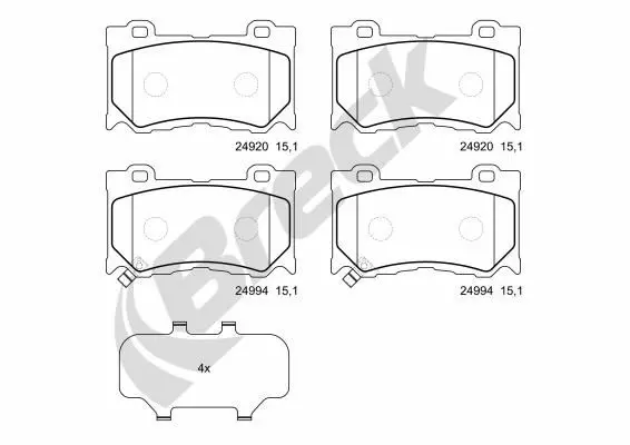 Handler.Part Brake pad set, disc brake BRECK 249940055100 1