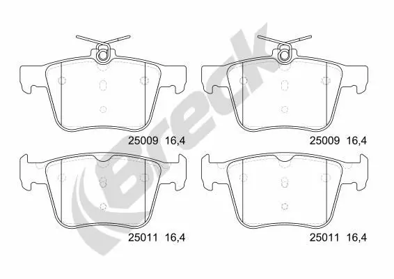 Handler.Part Brake pad set, disc brake BRECK 250090070400 1