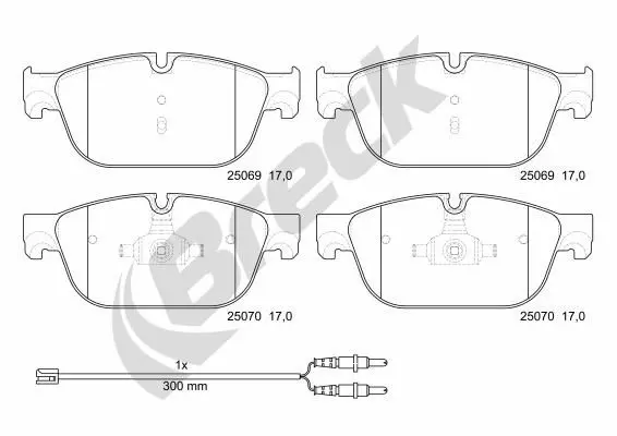 Handler.Part Brake pad set, disc brake BRECK 250690070100 1