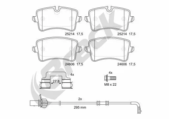 Handler.Part Brake pad set, disc brake BRECK 252140055400 1