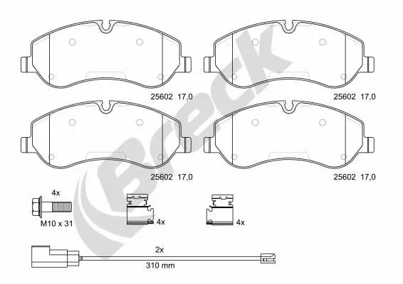 Handler.Part Brake pad set, disc brake BRECK 256020070300 1