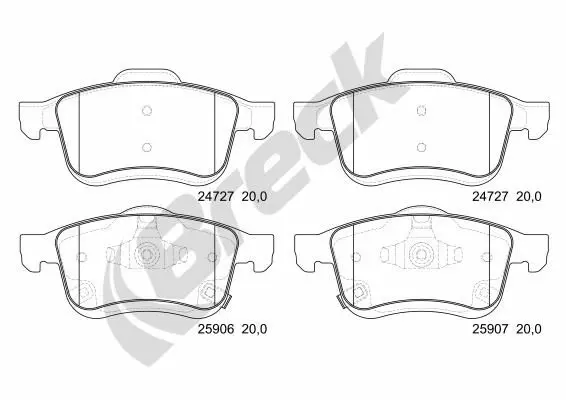 Handler.Part Brake pad set, disc brake BRECK 259060070100 1