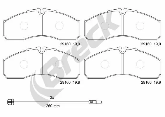 Handler.Part Brake pad set, disc brake BRECK 291600070300 1