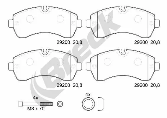 Handler.Part Brake pad set, disc parking brake BRECK 292000070300 1