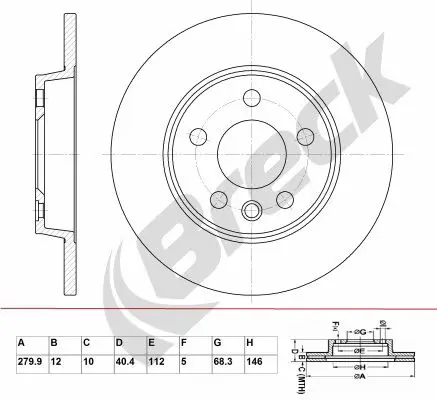 Handler.Part Brake disc BRECK BR016SA100 1