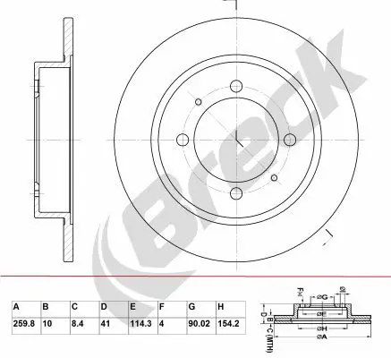 Handler.Part Brake disc BRECK BR030SA100 1