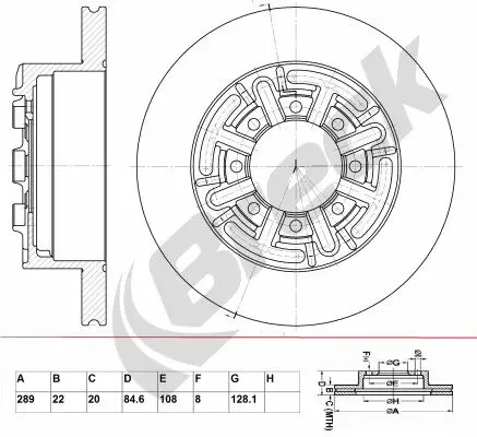 Handler.Part Brake disc BRECK BR047SA100 1