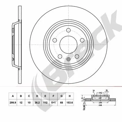 Handler.Part Brake disc BRECK BR069SH100 1