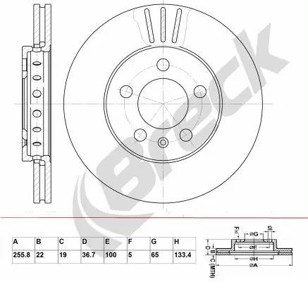 Handler.Part Brake disc BRECK BR302VA100 1