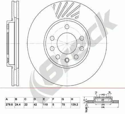 Handler.Part Brake disc BRECK BR310VA100 1