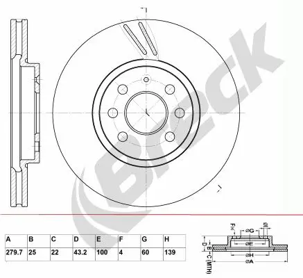 Handler.Part Brake disc BRECK BR311VA100 1