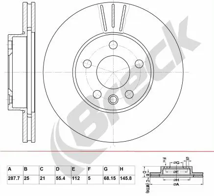 Handler.Part Brake disc BRECK BR333VA100 1