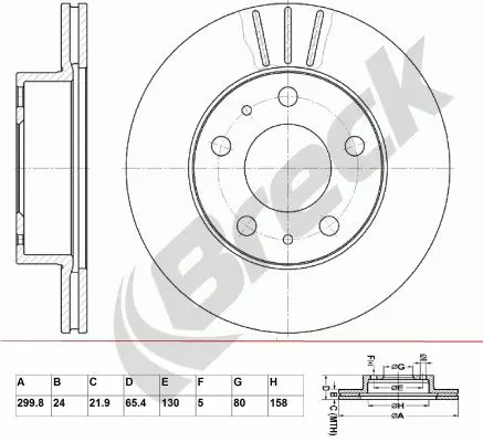 Handler.Part Brake disc BRECK BR348VA100 1