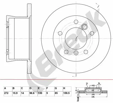 Handler.Part Brake disc BRECK BR359VA100 1