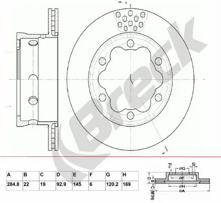 Handler.Part Brake disc BRECK BR385VA100 1