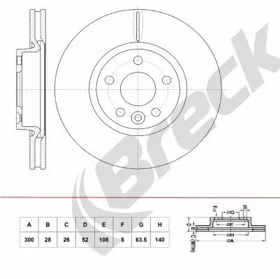 Handler.Part Brake disc BRECK BR392VA100 1