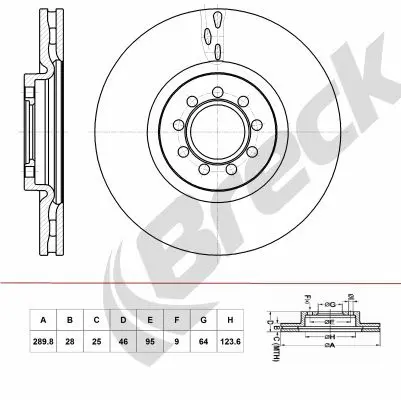 Handler.Part Brake disc BRECK BR395VA100 1