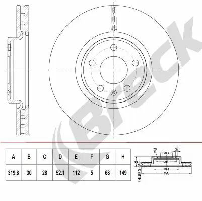 Handler.Part Brake disc BRECK BR414VH100 1