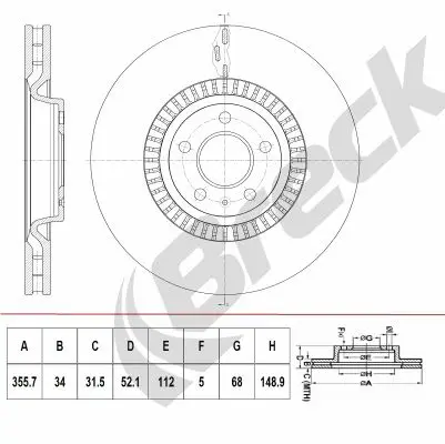 Handler.Part Brake disc BRECK BR415VH100 1