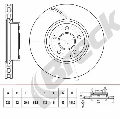 Handler.Part Brake disc BRECK BR419VH100 1