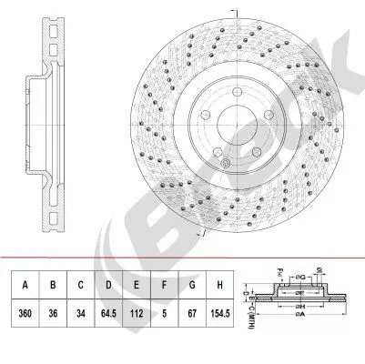 Handler.Part Brake disc BRECK BR423VH100 1