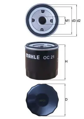 Handler.Part Oil filter MAHLE OC21 1