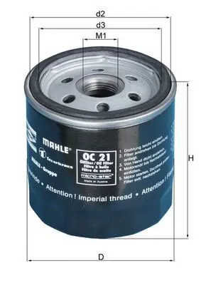 Handler.Part Oil filter MAHLE OC21OF 1