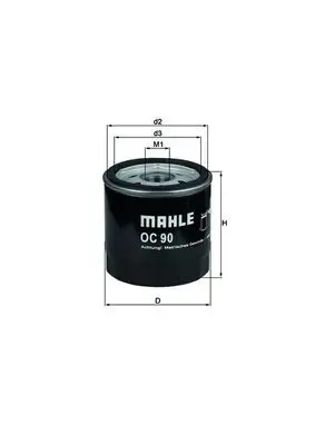 Handler.Part Oil filter MAHLE OC90OF 1